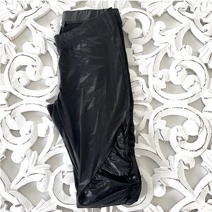 Bebe Black Scrunched Liquid Leggings